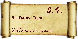 Stefanov Imre névjegykártya