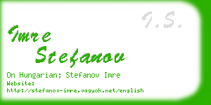 imre stefanov business card